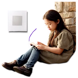 Reading By The Fireplace PNG 05212024