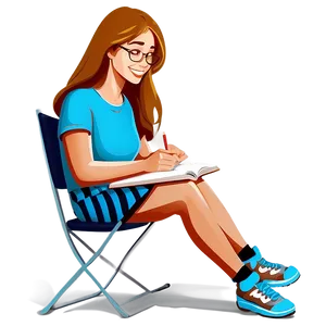 Reading Girl Cartoon Png 06132024 PNG image