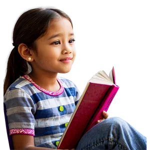 Reading Girl Cartoon Png 06132024 PNG image