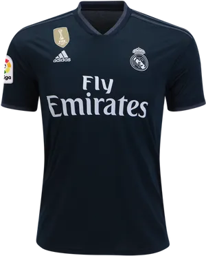 Real Madrid Black Jersey Adidas Sponsorship PNG image