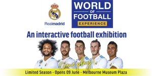 Real Madrid Interactive Football Exhibition Advert PNG image