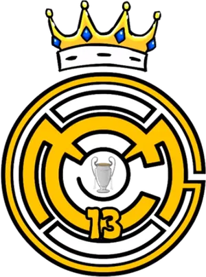 Real Madrid Logowith Champions League Trophies PNG image