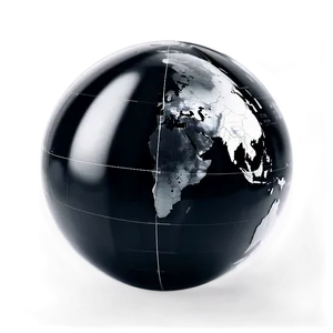 Realistic Black And White Globe Png Swd43 PNG image