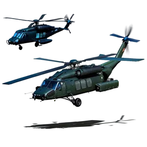 Realistic Black Hawk Helicopter PNG 5