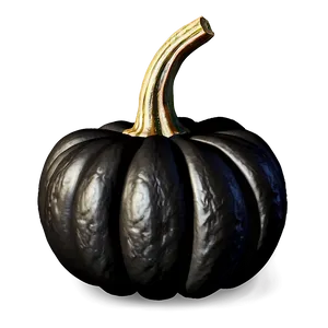 Realistic Black Pumpkin PNG 43