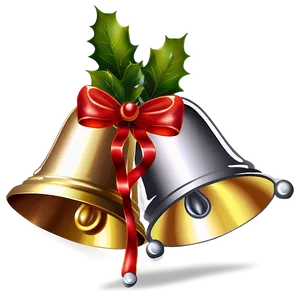 Realistic Christmas Bells PNG 06122024