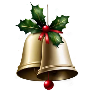 Realistic Christmas Bells PNG Neu