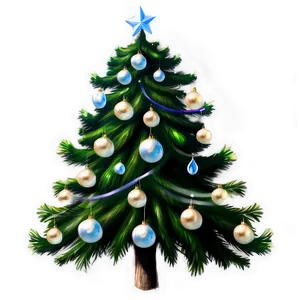 Realistic Christmas Tree Sketch PNG Nrw15 PNG