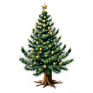 Realistic Christmas Tree Sketch PNG Xih PNG