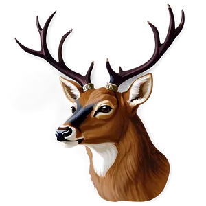 Realistic Deer Head Portrait PNG Mte