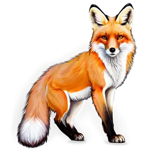 Realistic Fox Sketch Png 05062024 PNG image