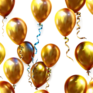 Realistic Gold Balloon PNG 14