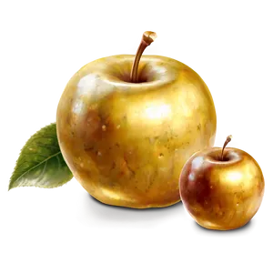 Realistic Golden Apple Image Png 06132024 PNG image