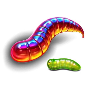 Realistic Gummy Worm Illustration Png 06132024 PNG image