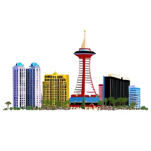 Realistic Las Vegas Skyline PNG Dlx