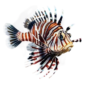 Realistic Lionfish Drawing Png 06292024 PNG image