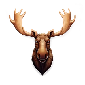 Realistic Moose Head Illustration PNG 06292024