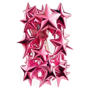 Realistic Pink Stars PNG Uiq