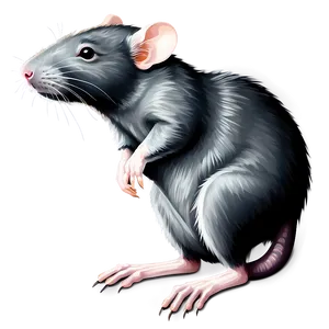 Realistic Rat Illustration Png 05042024 PNG image