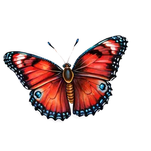 Realistic Red Butterfly PNG 06122024