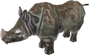 Realistic Rhinoceros Model PNG image