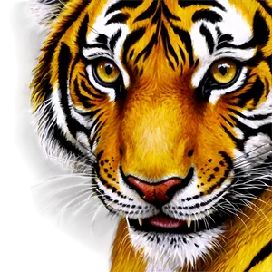 Realistic Tiger Face Artwork PNG Cyo