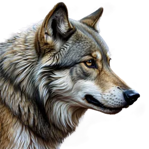 Realistic Wolf Face Drawing PNG 06292024