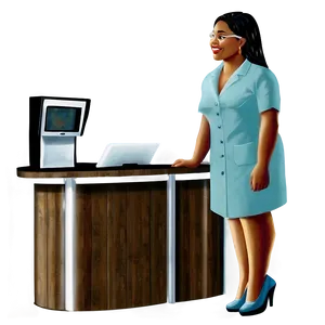 Receptionist And Customer PNG 06272024