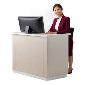 Receptionist At Computer Desk PNG 06272024 PNG