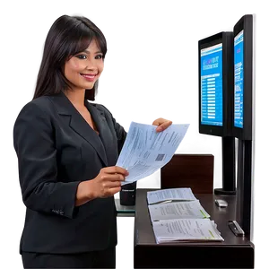 Receptionist At Workstation Png 06272024 PNG image