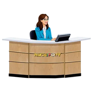 Receptionist Checking In Guest PNG Kpo