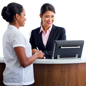 Receptionist Checking In Guest PNG Ohs13 PNG