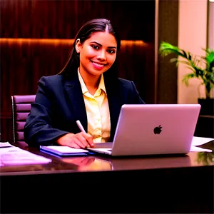 Receptionist In Conference Room PNG 06272024