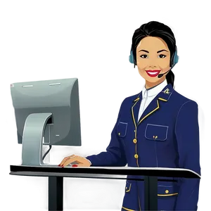 Receptionist In Uniform Png Tja44 PNG image