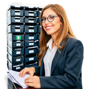 Receptionist Organizing Files PNG 06272024