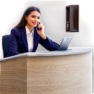 Receptionist Taking Call Png Dko56 PNG image