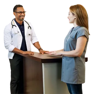 Receptionist Welcoming Patient PNG 06272024