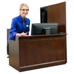 Receptionist With Computer PNG Wxt50 PNG