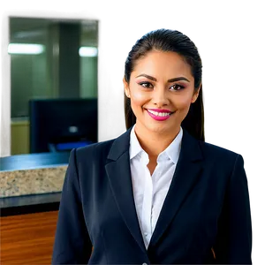 Receptionist With Guests PNG 06272024