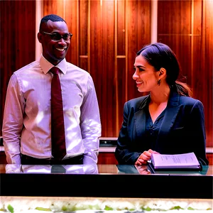 Receptionist With Guests PNG Wyv PNG
