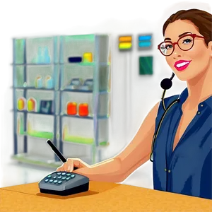 Receptionist With Walkie Talkie PNG 06272024 PNG