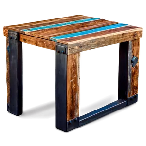 Reclaimed Wood End Table PNG 06292024