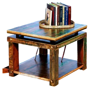 Reclaimed Wood End Table PNG Tph PNG
