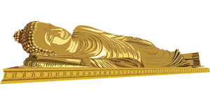 Reclining_ Buddha_ Golden_ Illustration