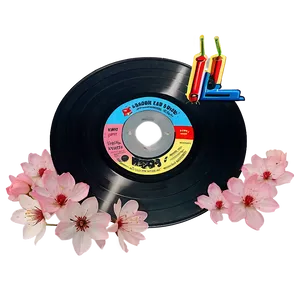 Record With Cherry Blossoms Png 05242024 PNG image
