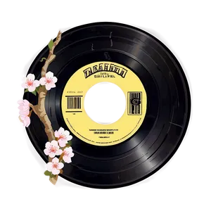Record With Cherry Blossoms Png Pxd66 PNG image