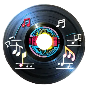 Record With Music Notes Png 67 PNG image
