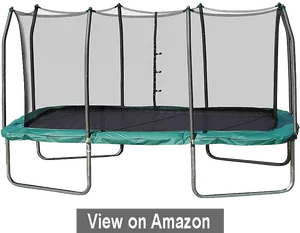 Rectangular Trampolinewith Safety Net PNG image