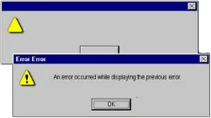 Recursive Error Dialog Screenshot PNG image