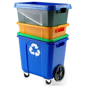 Recycle Bin With Wheels PNG 06132024